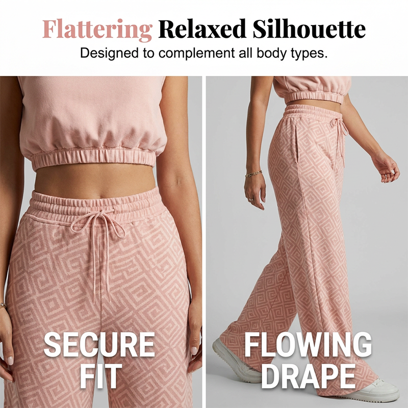 Ensemble Lounge 2 Pièces pour Femme avec Pantalon à Cordon