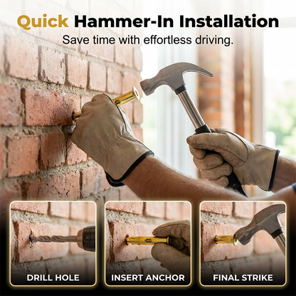Promo éclair 50% : Ensemble de 60 ancres à marteau professionnelles – Acier galvanisé à haute résistance pour béton et brique, fixation rapide et sécurisée 🧱⚒️